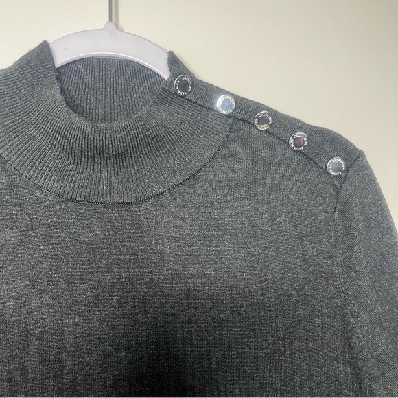 Calvin Klein Charcoal Knit with Button Accent - Picture 4 of 9